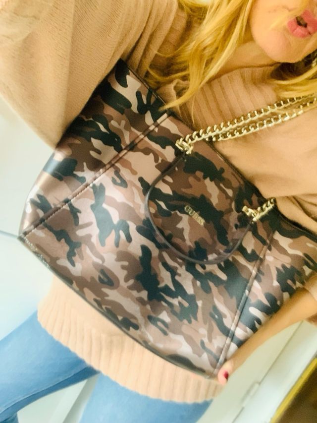 Tote Bag Guess Nuevo Cadena Plateada