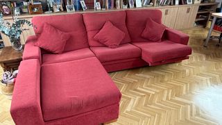 Sofá chaise longue rojo