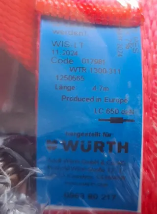 Wurth pack de 2 CINCHAS 15€