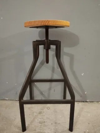 Banqueta regulable madera y metal