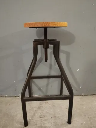 Banqueta regulable madera y metal