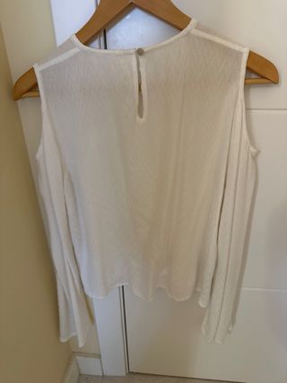 Blusa Brownie Blanca Hombros Descubiertos Talla xs