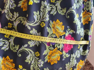 Tela traje Fallera / Regional Negro Multicolor