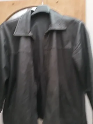 Giubbotto vera pelle vintage nero tg 52