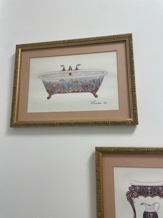 Set de 4 Cuadros Bañeras Vintage