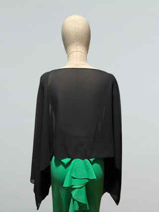 Chal capa poncho negro y verde