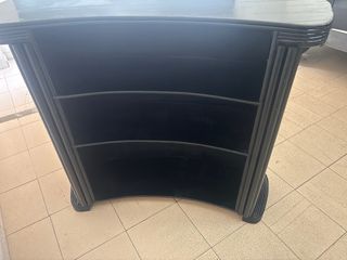 Mueble Bar Negro Ratán y Madera precio negociable