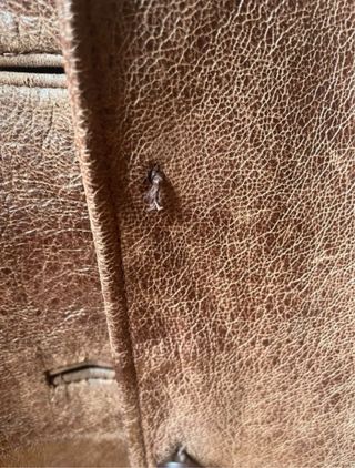 Chaqueta de cuero marrón