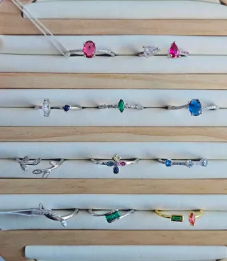 Anillo Plata 925 piedra opalo Azul