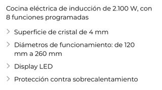 Placa Inducción Jata VIN145 2100W