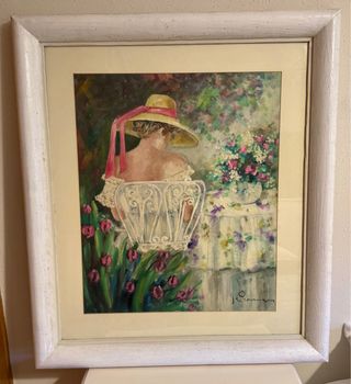 Cuadro pintura Oleo marco madera