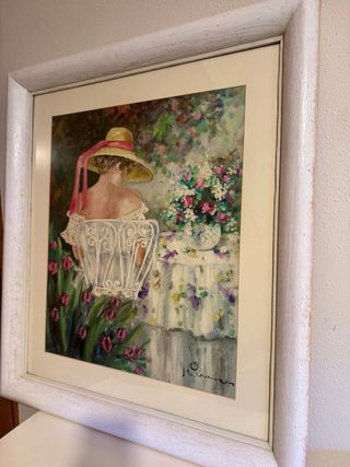 Cuadro pintura Oleo marco madera