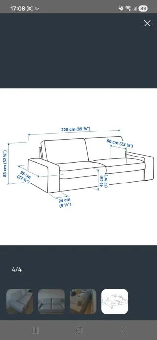 Sofá KIVIK 3 plazas gris Ikea