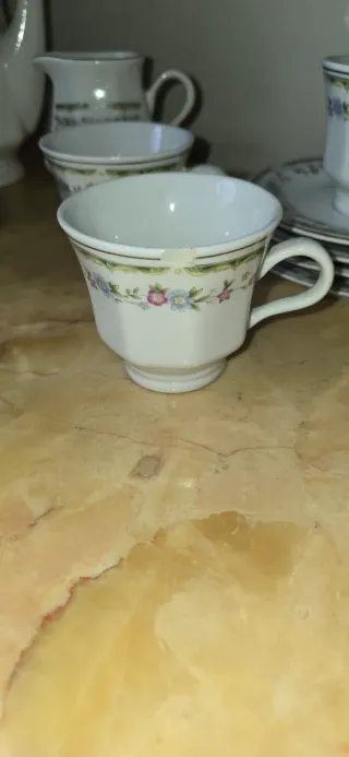Juego de café porcelana floral