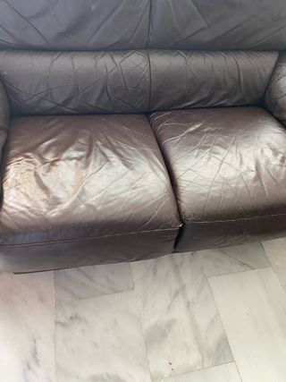 Sofá Granfort Piel 2 Plazas Marrón