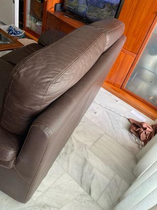 Sofá Granfort Piel 2 Plazas Marrón