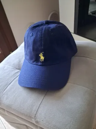 Cappellino Polo Ralph Lauren blu logo oro