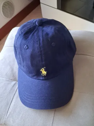Cappellino Polo Ralph Lauren blu logo oro