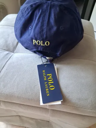 Cappellino Polo Ralph Lauren blu logo oro