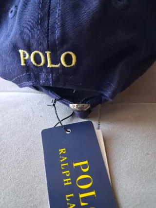 Cappellino Polo Ralph Lauren blu logo oro
