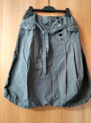 Gonna pantalone marrone con cintura