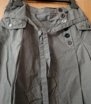 Gonna pantalone marrone con cintura