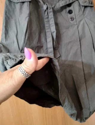 Gonna pantalone marrone con cintura