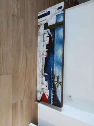 Cuadro 150x50cm Azul y Blanco