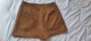 Falda-pantalón de terciopelo marrón