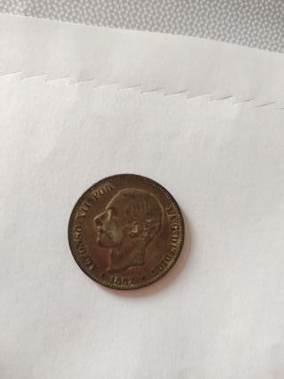 2 Monedas Alfonso XII 1882