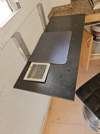 Taburete Barra Cocina Cuero Negro