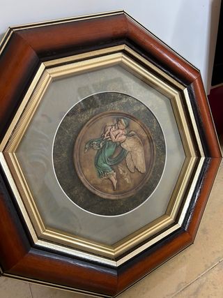 Conjunto 3 Cuadros Vintage Ángeles Relieve