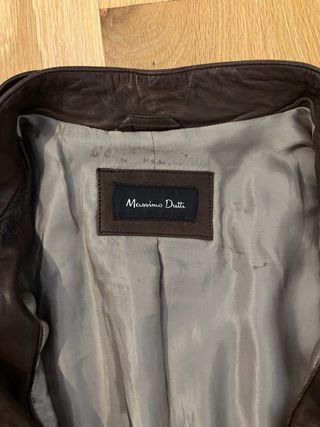 Cazadora Piel Mujer Marrón Massimo Dutti