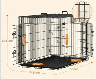 Feandrea Jaula para Perros Plegable con 2 Puertas