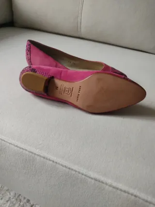 Zapatos planos piel rosa serpiente talla 36