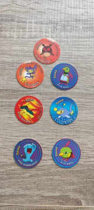 Lote 7 tazos Pokémon vintage