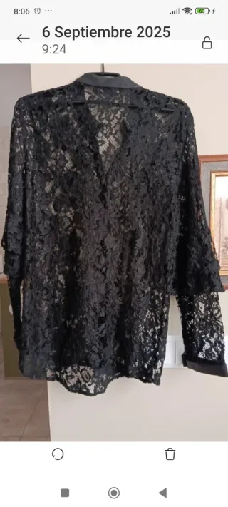 Blusa Zara Encaje Negro