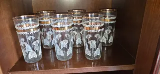 Set 6 Vasos Altos Dorados