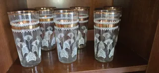 Set 6 Vasos Altos Dorados