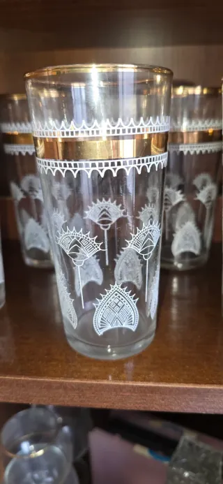 Set 6 Vasos Altos Dorados