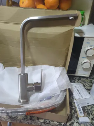 Grifo Cocina Nuevo Acero Inoxidable
