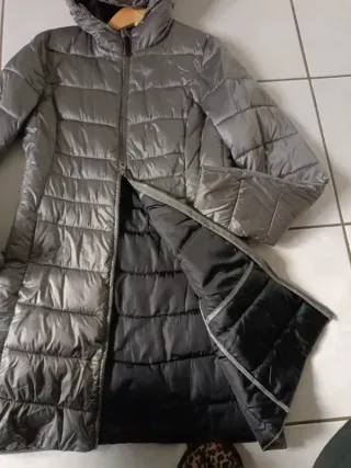 Abrigo acolchado plateado T-38