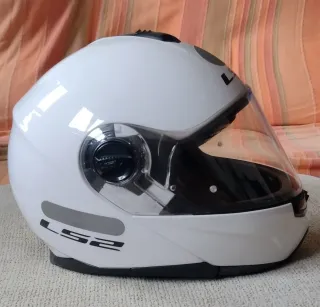 Casco Modular Moto LS2  Blanco Talla xs