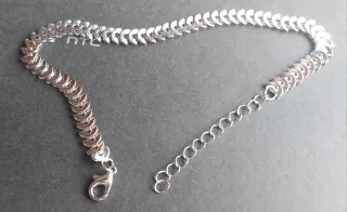 Pulsera de acero plateada con eslabones 22cm