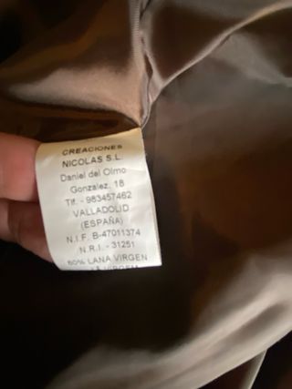 Abrigo lana jaspeado cuello alto talla 48