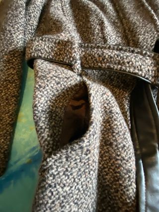 Abrigo lana jaspeado cuello alto talla 48