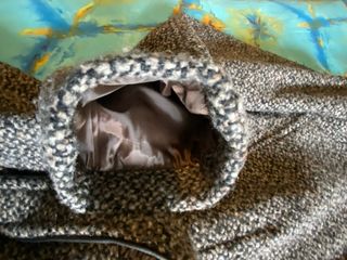 Abrigo lana jaspeado cuello alto talla 48