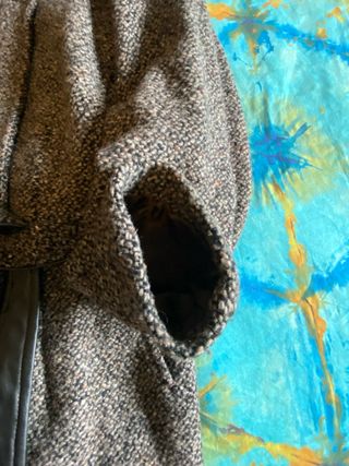 Abrigo lana jaspeado cuello alto talla 48