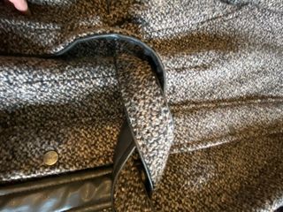 Abrigo lana jaspeado cuello alto talla 48