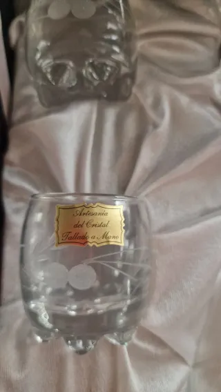 Licorera Cristal Tallada + 6 Vasos